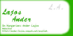 lajos ander business card